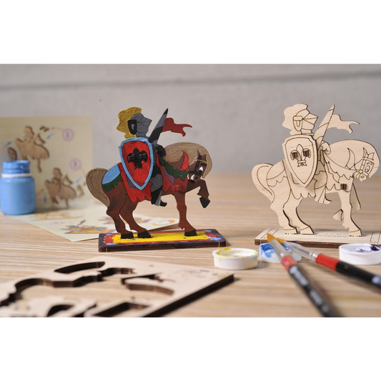 UGEARS 3D COLOURING KNIGHT WOODEN MODEL KIT -