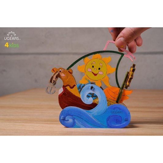 UGEARS 3D COLOURING SAILBOAT WOODEN MODEL KIT - SAILBOAT