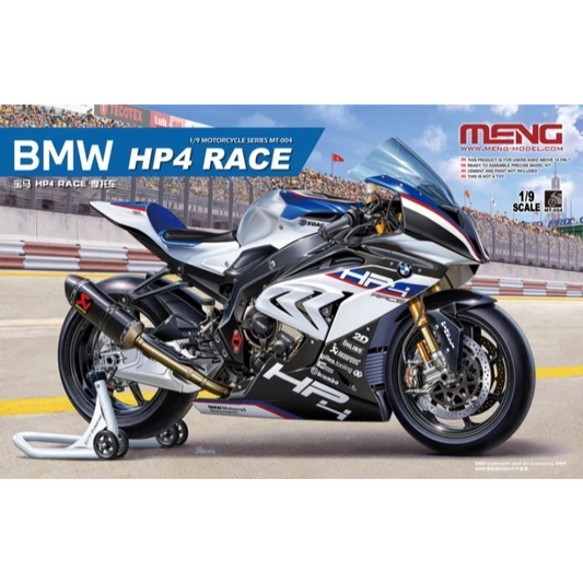 MENG BMW HP4 RACE MOTORCYCLE 1/9 SCALE MODEL KIT - MM-MT-004