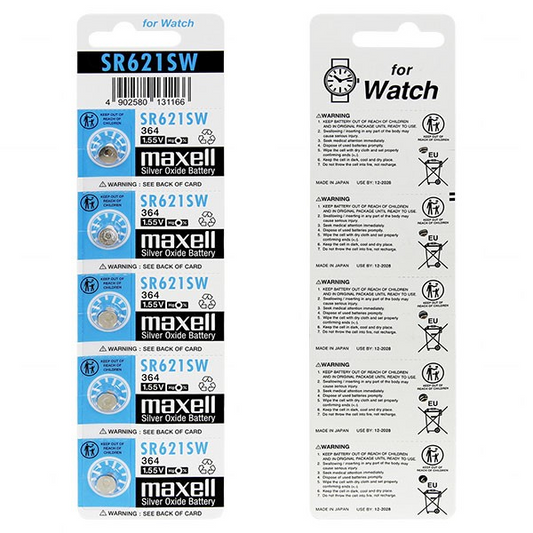 MAXELL SR621SW V364 SILVER OXIDE WATCH BATTERY - 38005-050