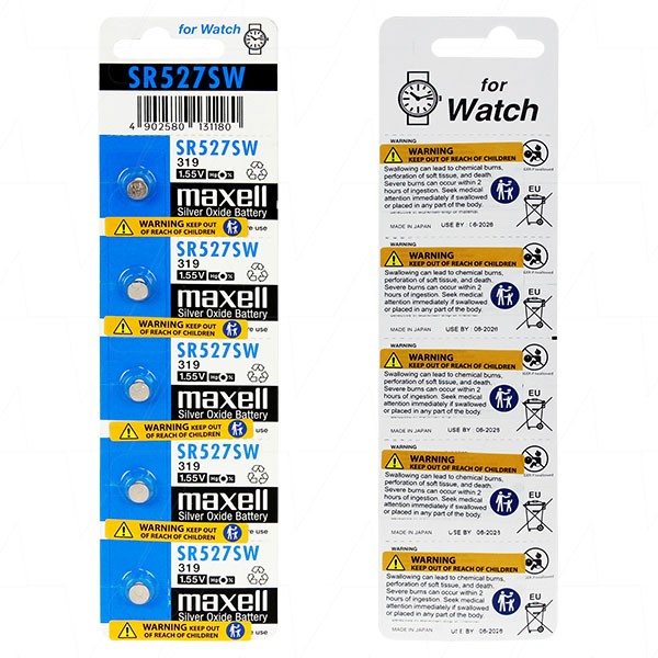 MAXELL SR527SW SILVER OXIDE WATCH BATTERY - 38005-040