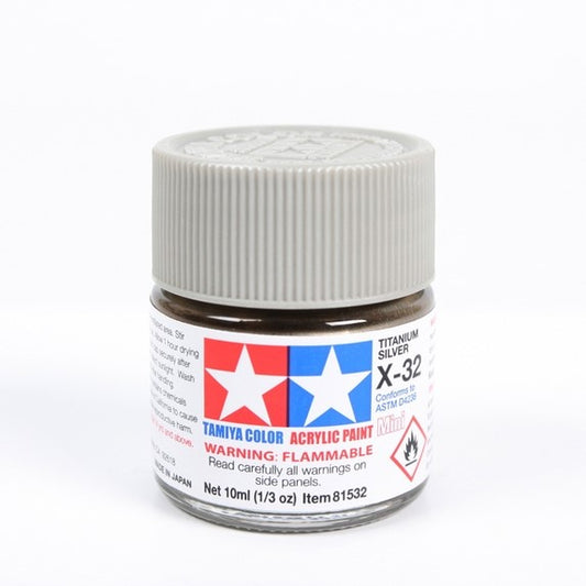 TAMIYA ACRYLIC X-32 TITANIUM SILVER - T81532