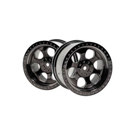 3161 6-SPOKE WHL BLCK CHROME 83X56MM (2) MULTI-COLORED - 3161