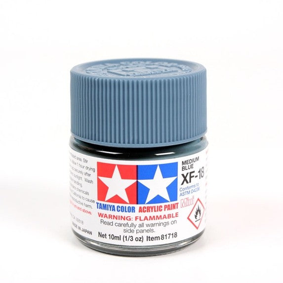 TAMIYA ACRYLIC XF-18 FLAT MEDIUM BLUE - T81718