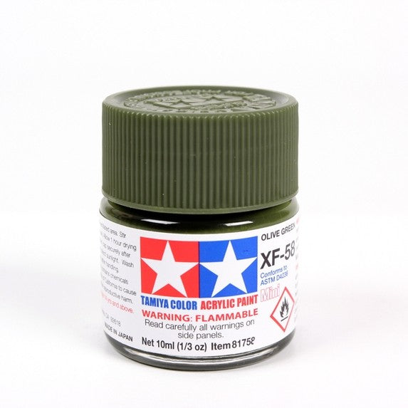 TAMIYA ACRYLIC XF-58 OLIVE GREEN - T81758