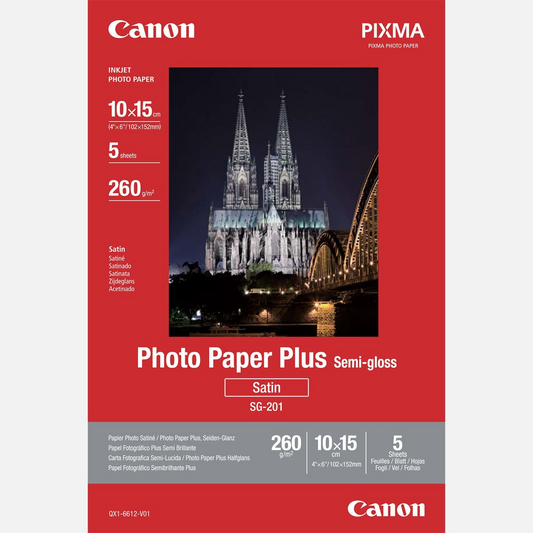 CANON SG-201 A4 SEMI-GLOSS SATIN PHOTO PAPER PLUS - 20 SHEETS - CSG201