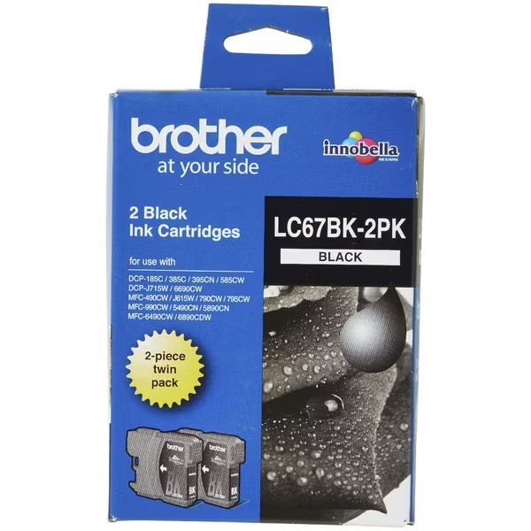 BROTHER 67 BLACK TWIN INK PACK - B67BT 