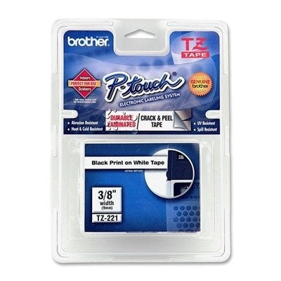 Brother Strong Adhesive Tze Tape Black on White - TZE-221