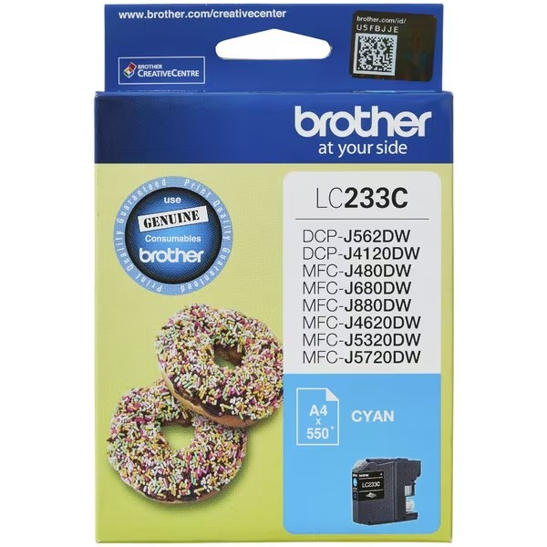 BROTHER 233 CYAN INK CARTRIDGE - B233C 