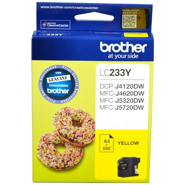 BROTHER 233 YELLOW INK CARTRIDGE - B233Y 