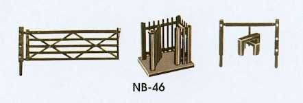 Peco NB-46 N 3 Field Gates, 3 Stiles and 1 Wicket Gate - NB-46