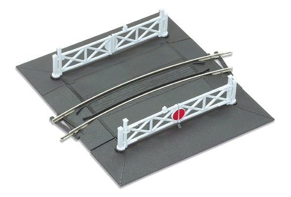 PECO CURVED (NO.1 RAD.) LEVEL CROSSING COMPLETE WITH 2 RAMPS & 4 GATES OO GAUGE - ST266