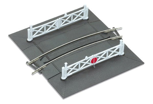 PECO CURVED (NO.1 RAD.) LEVEL CROSSING COMPLETE WITH 2 RAMPS & 4 GATES OO GAUGE - ST266