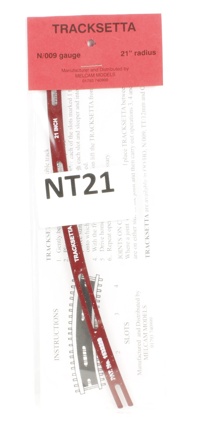 Peco NT21 N Tracksetta Track Laying Template - 21 53.3cm Radius Curve - NT21