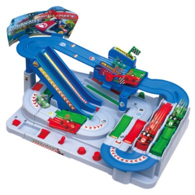 EPOCH GAMES SUPER MARIO KART RACING DELUXE  CHALLENGING OBSTACLE COURSE TRACK WITH COLLECTIBLE SUPER MARIO KART FIGURES