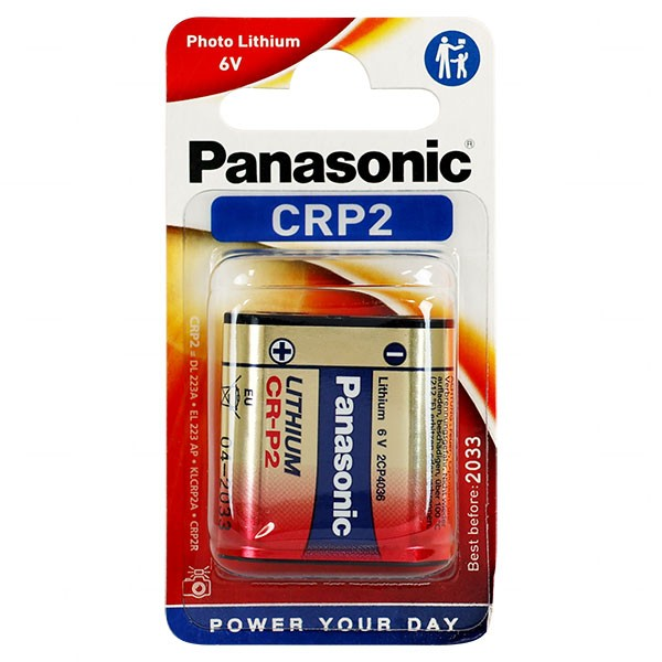 PANASONIC LITHIUM MANGANESE DIOXIDE 6V, CRP2 CAMERA BATTERY - 46000-003A