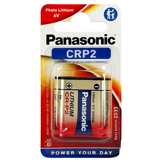 PANASONIC LITHIUM MANGANESE DIOXIDE 6V, CRP2 CAMERA BATTERY - 46000-003A