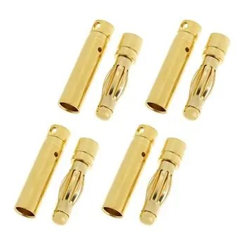 GFORCE 4.0MM GOLD CONNECTOR LONG MALE+FEMALE - GF-1000-003