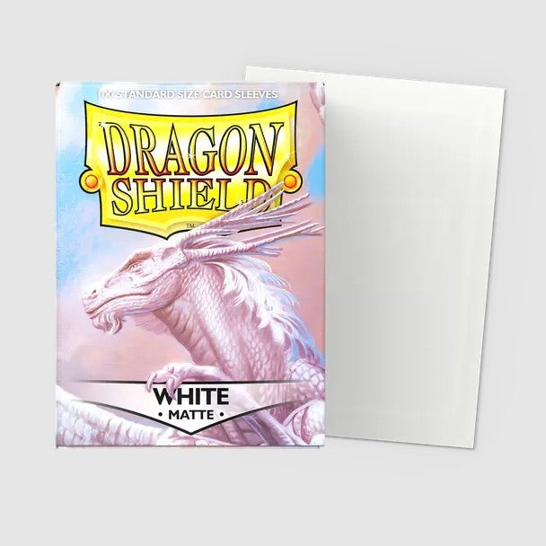 DRAGON SHIELD STANDARD SIZE SLEEVES MATTE WHITE 100PK - AT11005