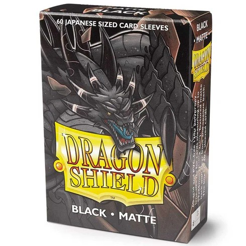 DRAGON SHIELD JAPANESE SIZE SLEEVES MATTE BLACK 60PK - AT11102 