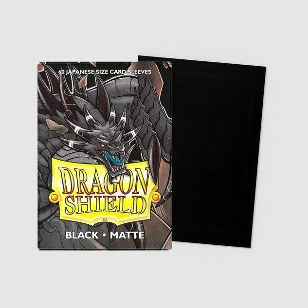 DRAGON SHIELD JAPANESE SIZE SLEEVES MATTE BLACK 60PK - AT11102 