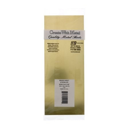 K&S 0.01 IN. X 4 IN. W X 10 IN. L BRASS SHEET METAL - KS251