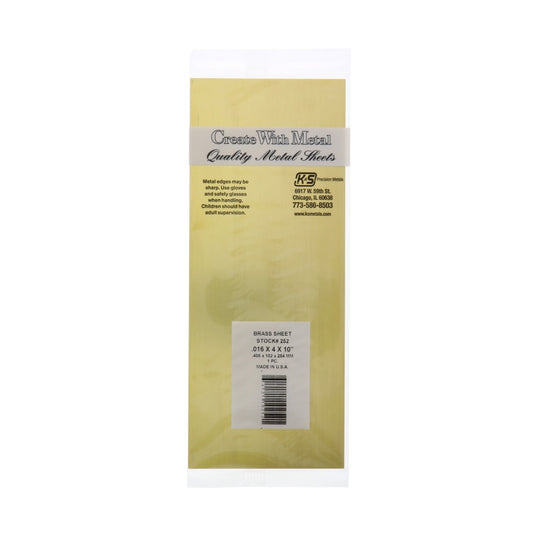 K&S 0.015 IN. X 4 IN. W X 10 IN. L BRASS SHEET METAL - KS252