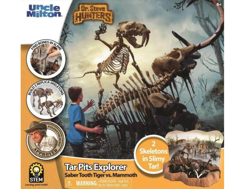 Dr. Steve Hunters Tar Pits Explorer Slime Dig Kit Saber Tooth Tiger Vs Mammoth