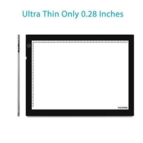 HUION A4 LED Light Pad Tracing Light Box Adjustable Brightness AC Powered - 12.2x8.27 Inch - HU-A4