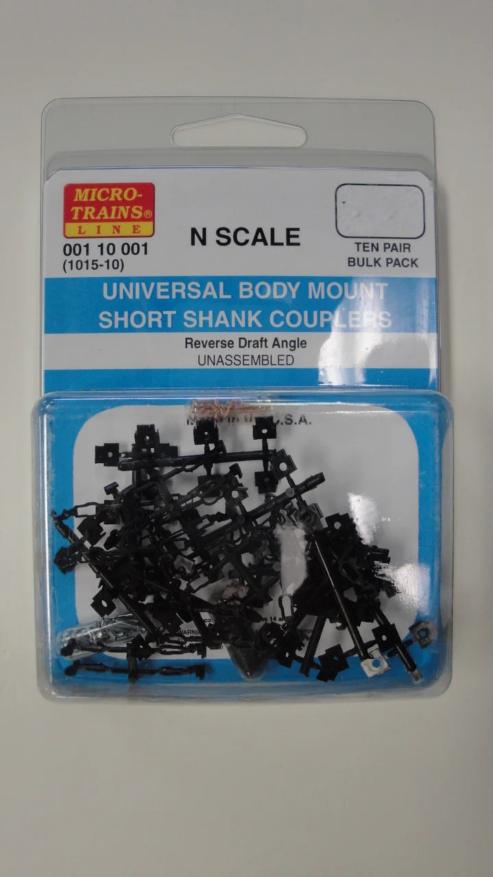 MICRO TRAINS UNIVERSAL BODY MOUNT SHORT SHANK COUPLERS N SCALE - 110001