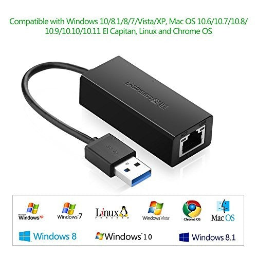UGREEN USB 3.0 TO GIGABYTE ETHERNET ADAPTER - 90065235