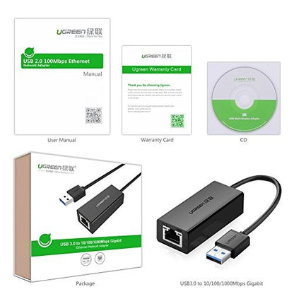 UGREEN USB 3.0 TO GIGABYTE ETHERNET ADAPTER - 90065235