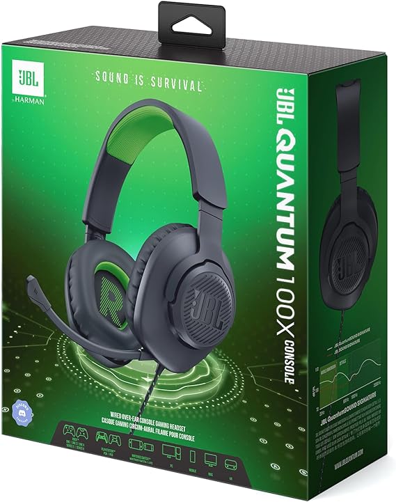 JBL Quantum 100X Gaming Headset - Black, Black - AD090