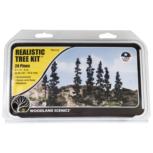 FOREST GREEN CONIFER REALISTIC TREES KIT PACK OF 24 - TR1113 