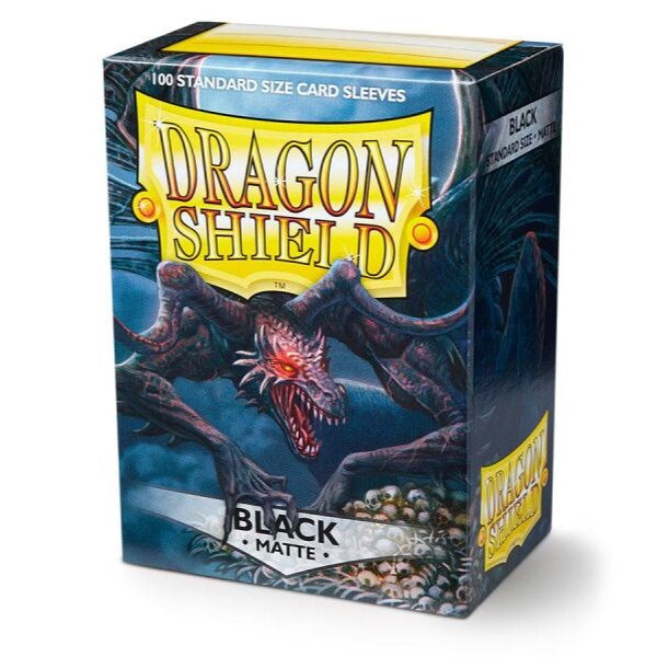 DRAGON SHIELD STANDARD SIZE SLEEVES MATTE BLACK 100PK - AT11002