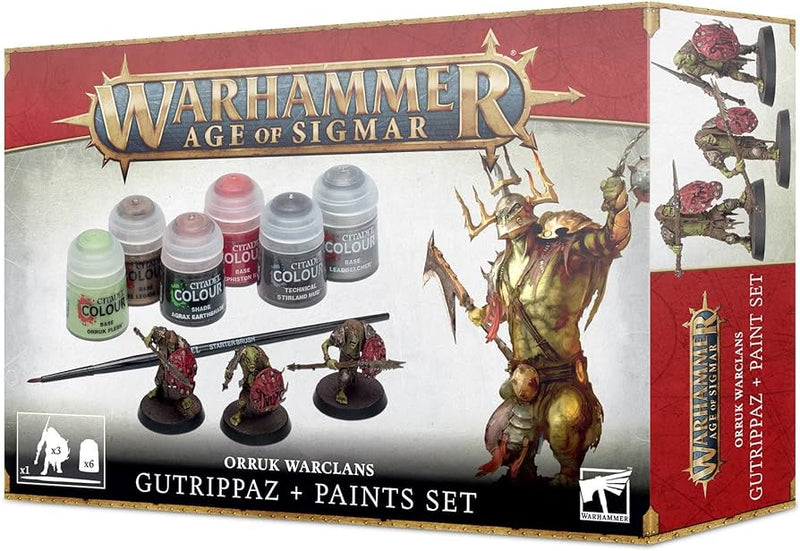 WH AOS ORRUKS WARCLANS GUTRIPPAZ & PAINT SET - 6009