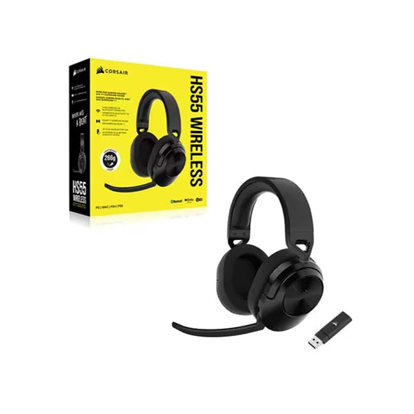 CORSAIR HS55 WIRELESS GAMING HEADSET WITH SPATIAL AUDIO CARBON - CA-9011280-AP