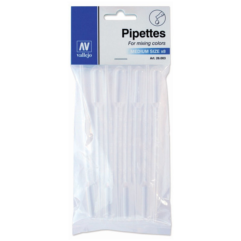 VJP26003 Vallejo Paints Auxiliaries 3 Ml Pipettes, Medium - Pack of 8 - AV26003