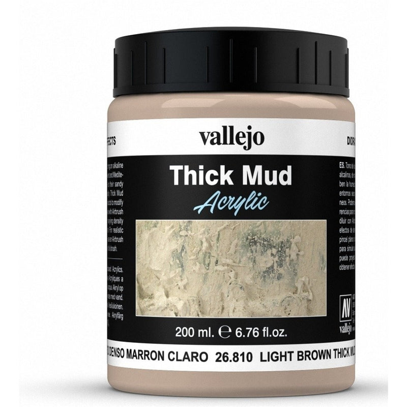 VALLEJO DIORAMA EFFECTS LIGHT BROWN MUD 200ML - AV26810