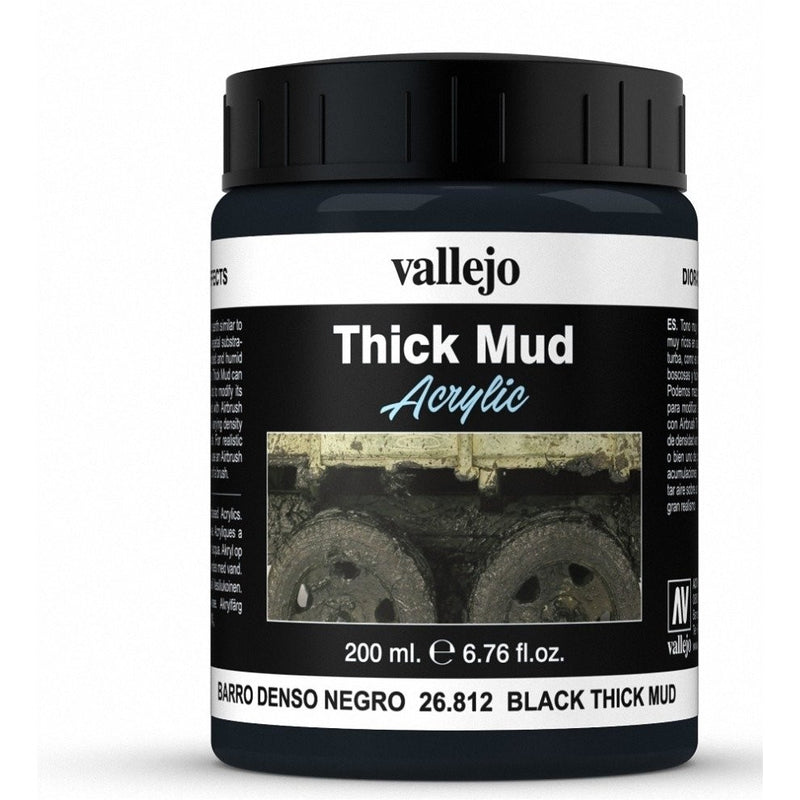 Vallejo Diorama Effects Mud Black Thick Mud Paint - AV26812