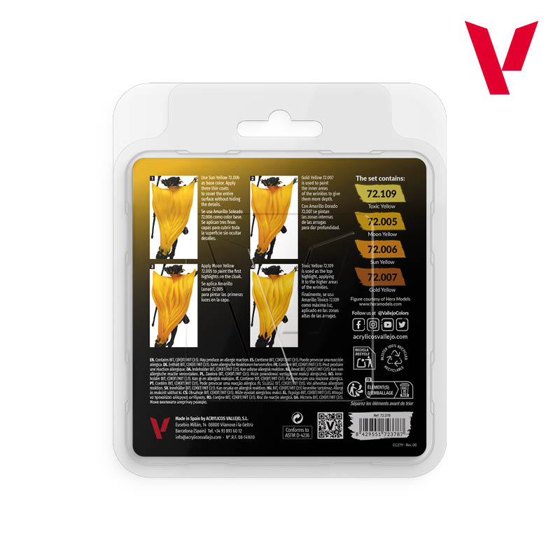 VALLEJO GAME COLOUR 72.378 YELLOW COLOUR SET - AV72378