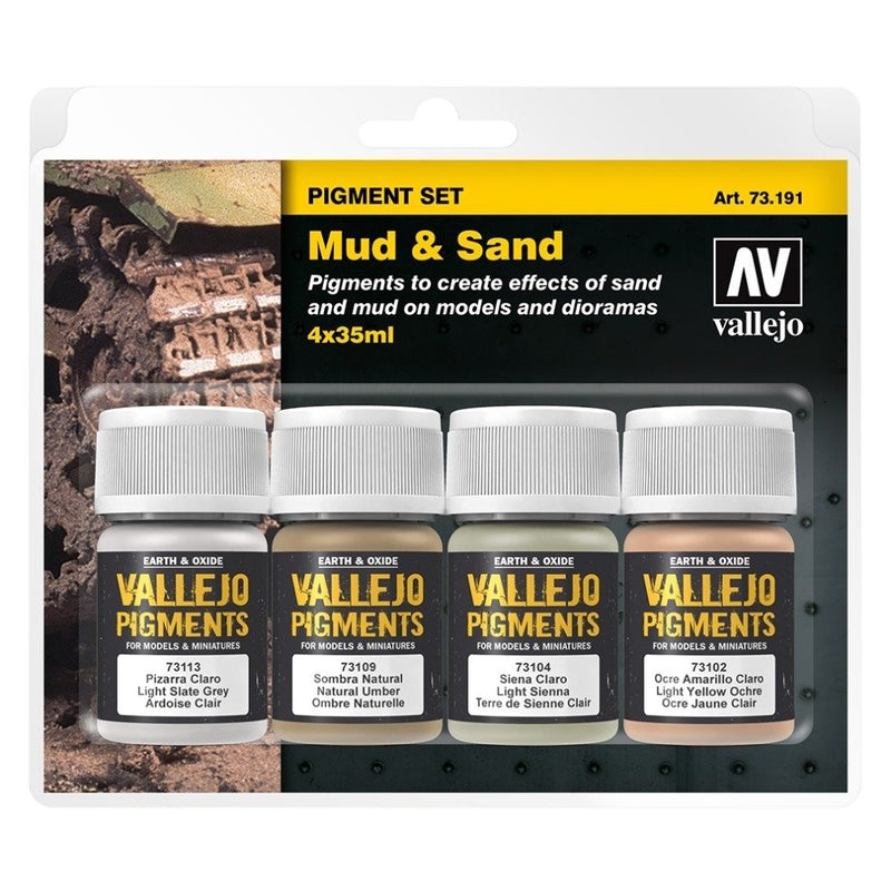 Vallejo Mud & Sand Pigment Set 4 X 35ml Paint