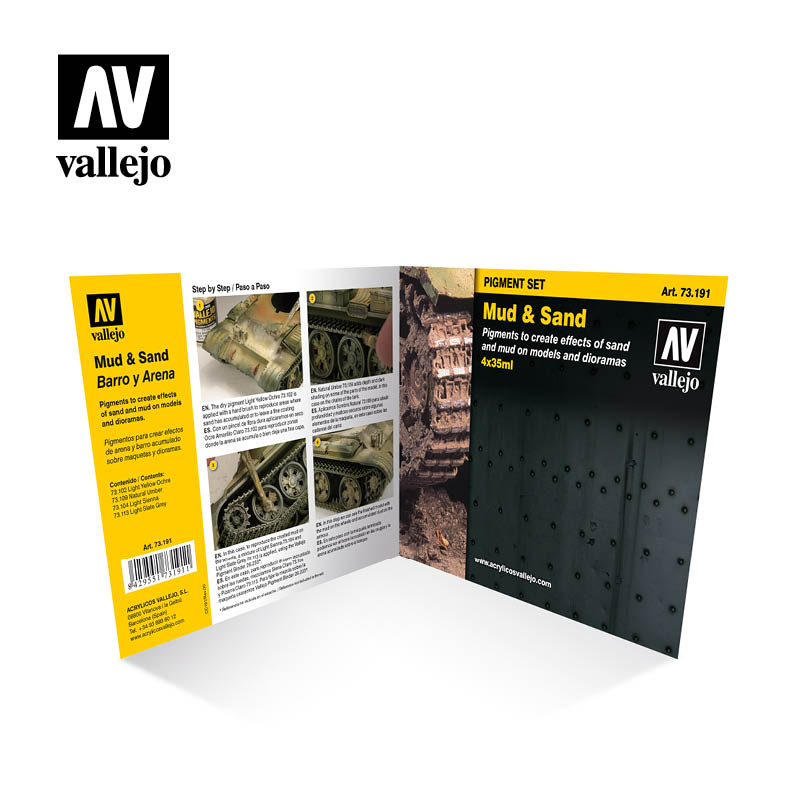 VALLEJO PIGMENT SET 73.191 MUD & SAND - AV73191