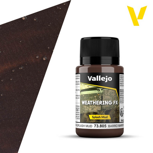 VALLEJO WEATHERING EFFECTS - BROWN SPLASH MUD 40ML - AV73805