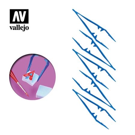 VALLEJO TOOLS - PLASTIC TWEEZERS (5) - AVT12006