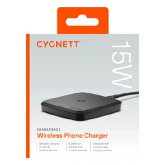 CYGNETT CHARGEBASE 15W WIRELESS PHONE CHARGER USB-C - CY4652PPWIR