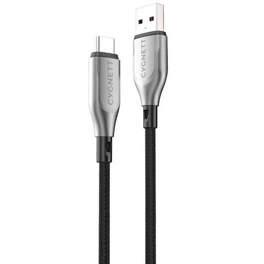 CYGNETT ARMOURED 1M USB C- USB-A CABLE - BLACK - CY4681PCUSA