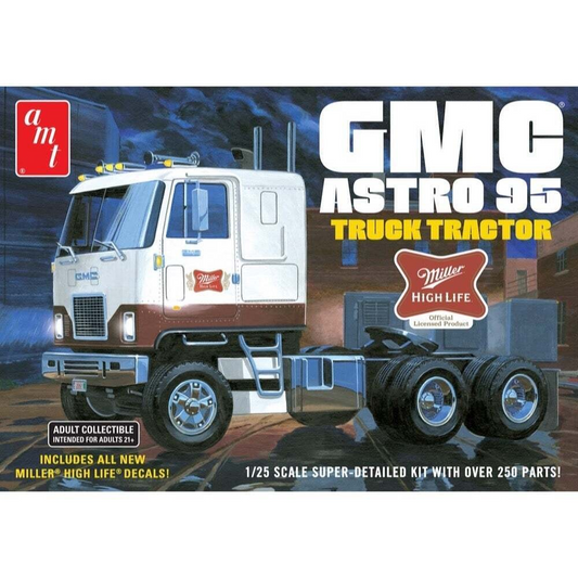 AMT SKILL 3 MODEL KIT GMC ASTRO 95 TRUCK TRACTOR MILLER 1-25 SCALE MODEL CAR - AMT1230
