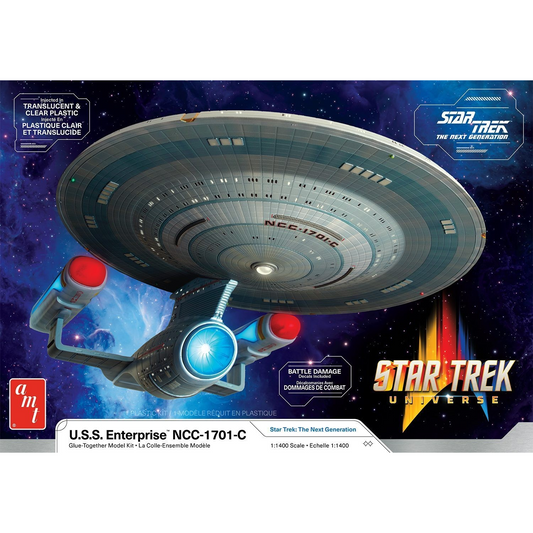 1332M SKILL 2 MODEL KIT U.S.S. ENTERPRISE NCC-1701-C SPACE SHIP STAR TREK THE NEXT GENERATION 1987 TV SERIES 1-1400 SCALE MODEL