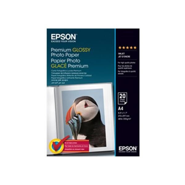 EPSON PREMIUM GLOSSY PHOTO PAPER A4 20 SHEET - E41287
